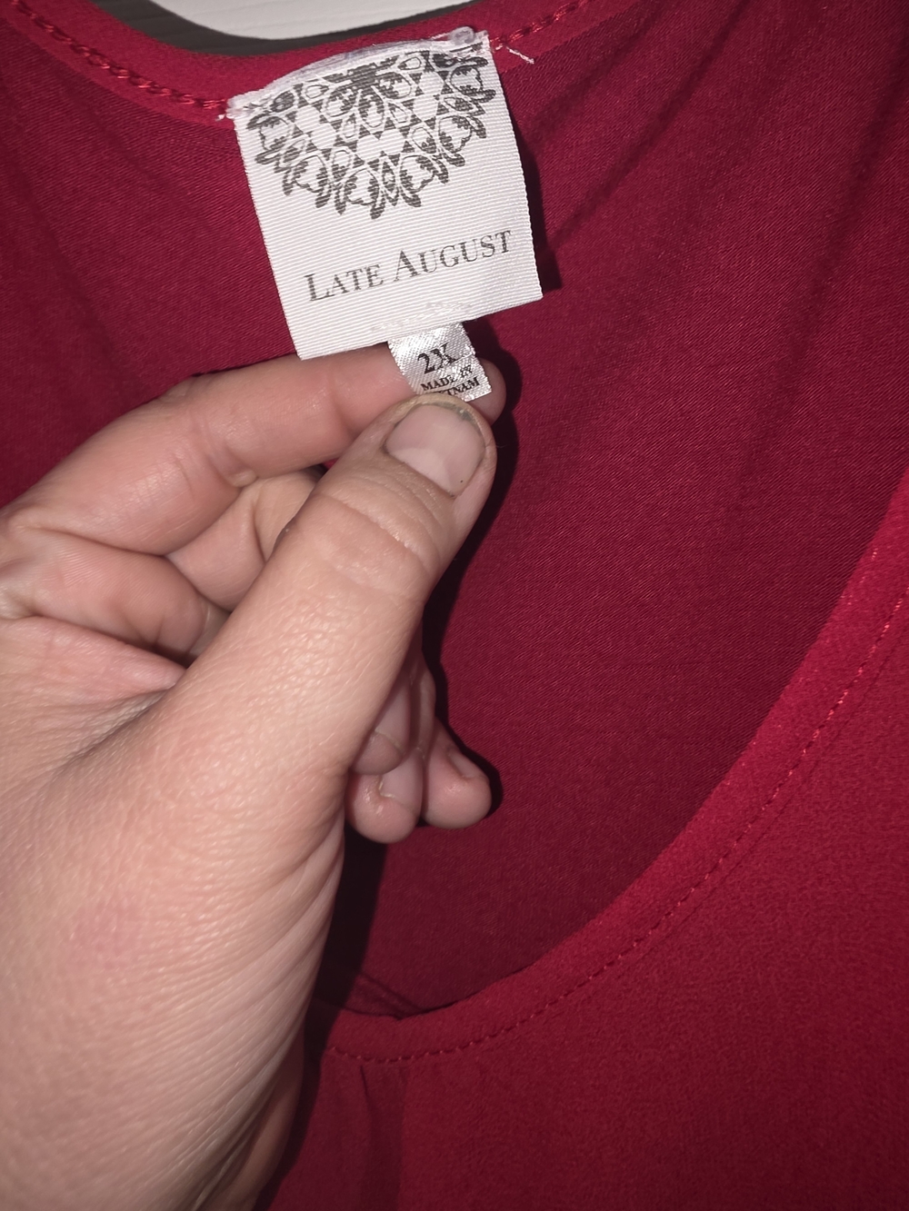 Lane Bryant Red Ruffle Cold-Shoulder Blouse - Picture 4 of 5